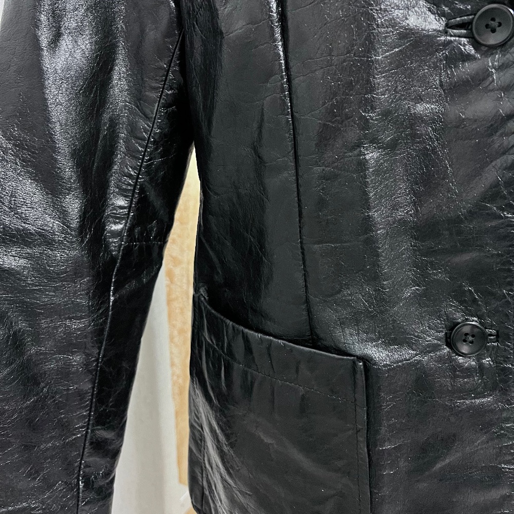 Gap Black Suede Leather Coat - image 2